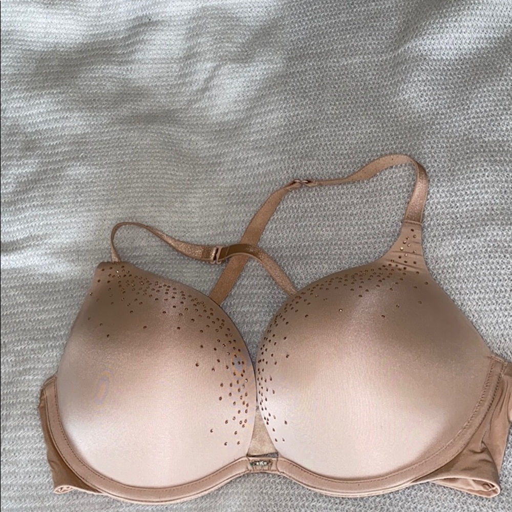 Victoria secret push-up rhinestone tan bra 32DD